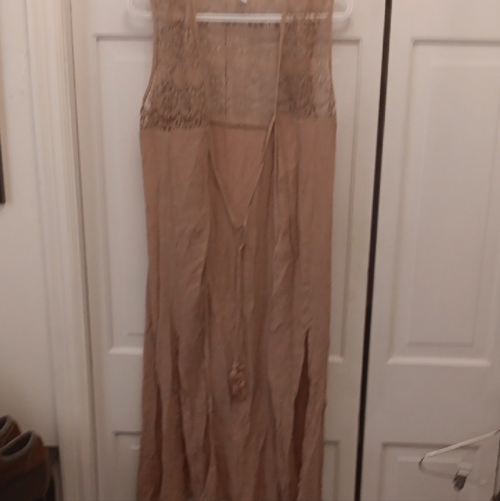 Love Tan Lace Dress Great For Swimsuit Covering